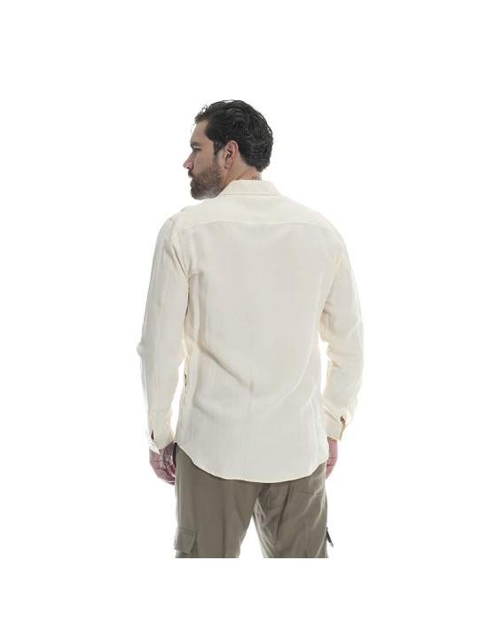 CAMICIA IN LINO CON DOPPIA TASCA
